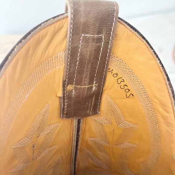 Rod Patrick Mens Cowboy Boots 10AA Antique Mocha Bison Brown Western Blunt Toe - Picture 11 of 11